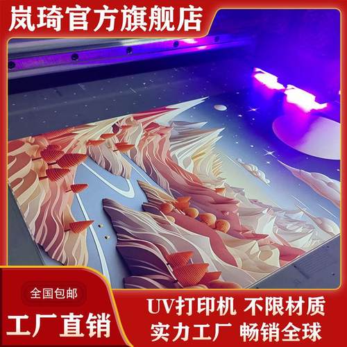 3d立体6090UV打印机3D浮雕铁皮装饰画金属板画UV平板彩印机工厂