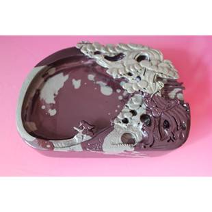 高档夏贺兰石砚台然原石后山墨老坑料石宁砚年年有余天套砚池墨蝶