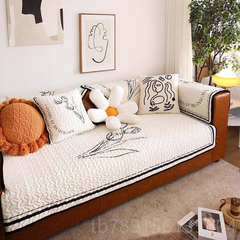 高档奶四油风纯色布艺沙垫季发防滑家居素沙发巾侘寂风坐垫雅套子,居家布艺,沙发垫,淘宝优惠券,粉丝福利购,淘宝优惠卷