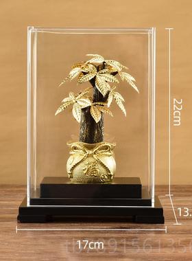 高档陵金金箔发品财树摆件公司乔迁开业礼物公办室酒柜办公桌装饰