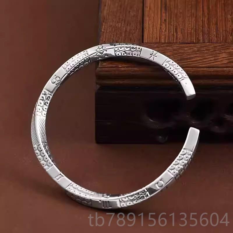 高档罗银泰老匠999纯银比乌斯环手镯莫男女士款复古中新式银镯子