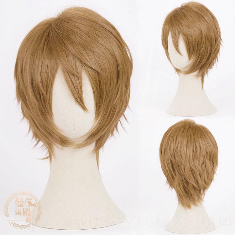 高档纸反翘收脸倒毛30cm万用cosc8假发基佬汉男os短发4色