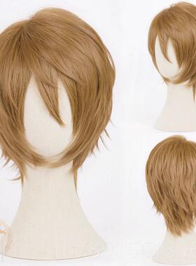 高档纸反翘收脸倒毛30cm万用cosc8假发基佬汉男os短发4色