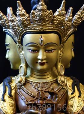 高档瑞阁密尊象传胜佛母藏佛像宗摆件铜鎏金精品家用