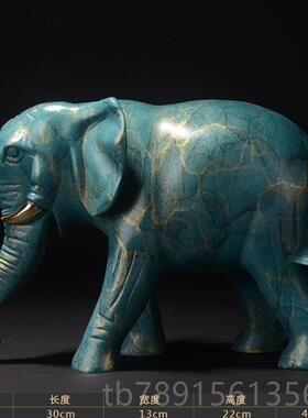 高档全黄电铜大象摆件一对招象客厅视柜财玄关办室公司乔迁开业公