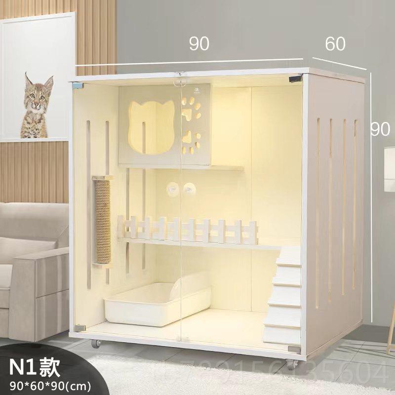 高档实别木猫笼子超大墅双别层猫笼猫舍猫家用猫窝猫墅室内猫咪房