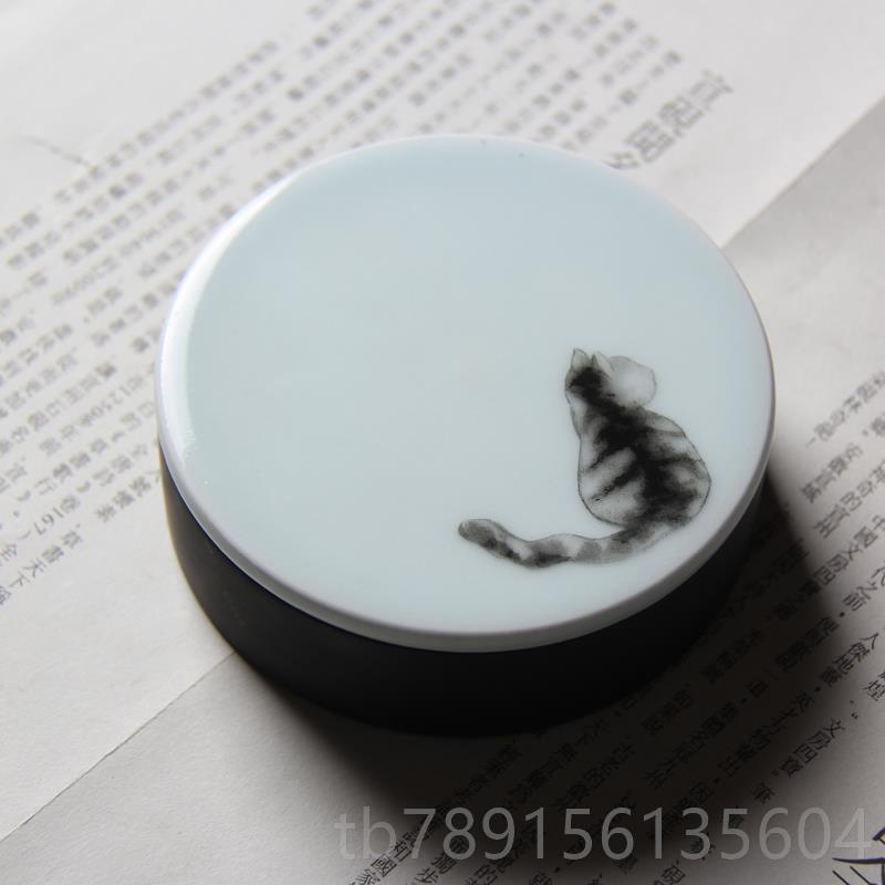 高档宣书品房萌虎墨海文房创四宝精品砚台天然原石安徽宣砚意书法