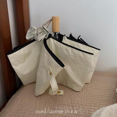 高档伞黑白琴键｜o晒oah胶z标签款 简单高防情侣 适合拍照黑遮阳