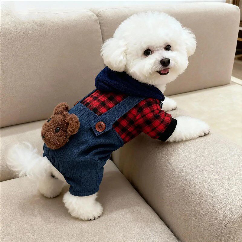 狗狗衣服秋冬款泰迪比熊博美雪纳C瑞小型犬宠物猫咪冬天保暖四脚