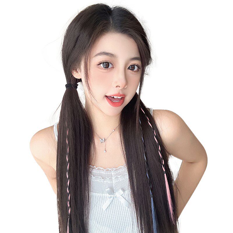 假发辫子女彩色挑染拳s击辫甜酷编发麻花小辫子环扣脏辫假马尾