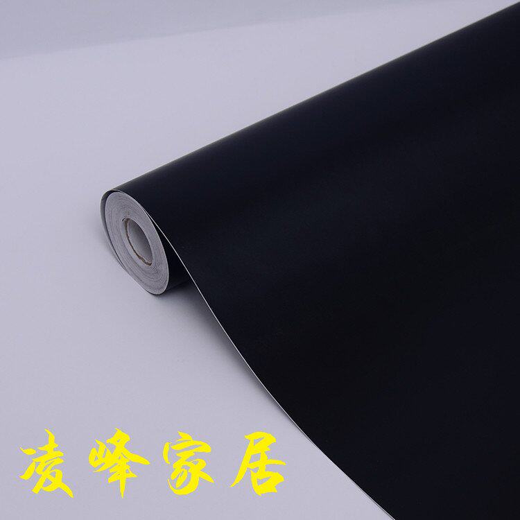 爱花PVC自粘黑色防p水墙纸壁纸 即时贴广告刻字墙贴纸家具翻新纯