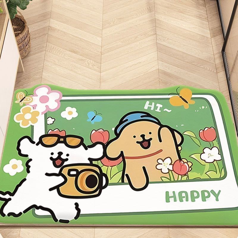 线条小狗入户地垫可爱丝圈门垫进门线圈耐脏脚Z垫玄关回家