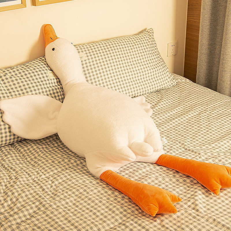 趴趴大白鹅公f仔白色鸭子毛绒玩具趴睡枕大鹅抱枕床上玩偶超大娃