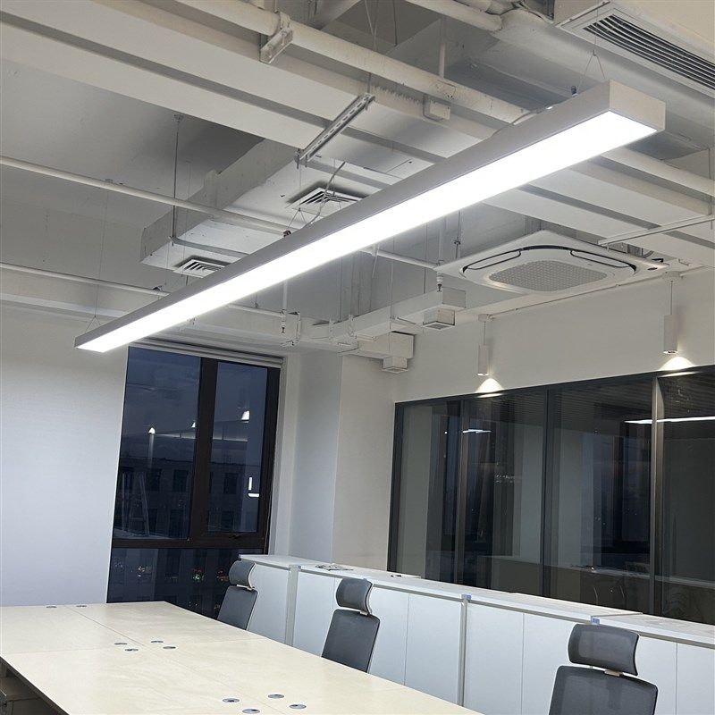 办公灯商用白色ledo长条灯办公室吊灯工作室超市舞蹈室教室条形灯