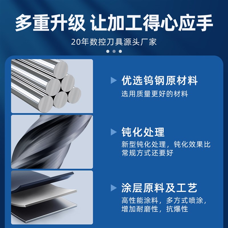 60度钨钢圆鼻铣刀r角4刃加长牛鼻刀硬质合金d4d6r0.5Tr0.2r1圆鼻