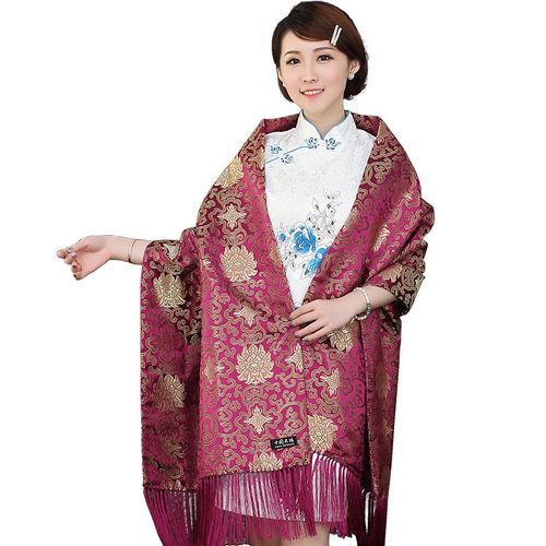 南京云锦披c肩围巾中国风特色刺绣手工艺品小礼品送老外伴手小礼