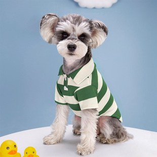 狗狗衣服春夏季 薄l款 透气柴犬泰迪雪纳瑞POLO衫 不粘毛宠物服装