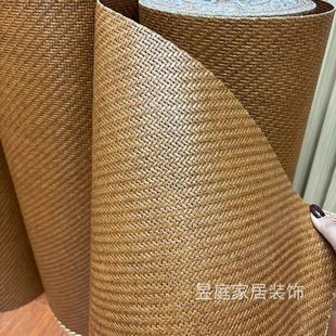 景区装修草席吊顶藤席墙面装饰席复古窗帘民宿木屋装W修材料全屋