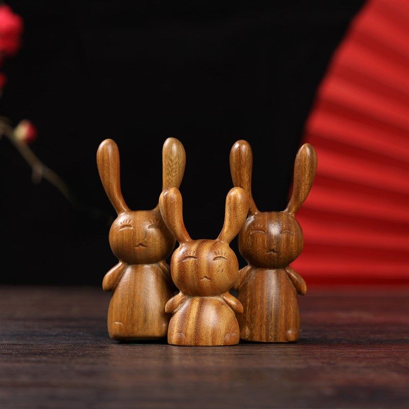 正宗绿檀鼻刮按摩可爱小兔w子面部穴位刮痧点穴棒眼部下颚线提拉