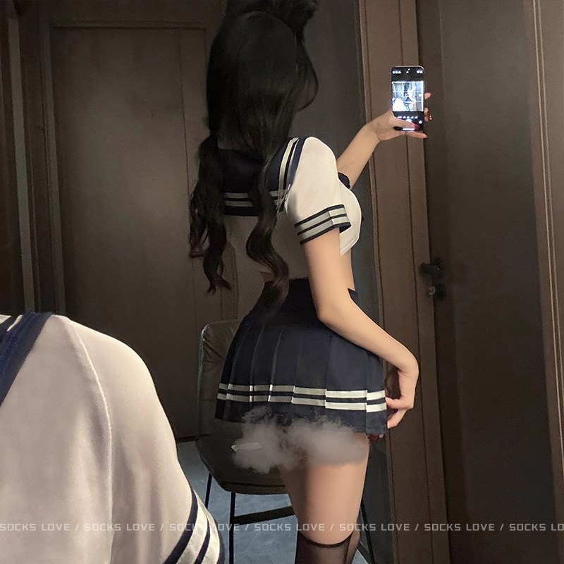清纯学生jk制服纯q欲水手服超短裙套装女性感日系学院风