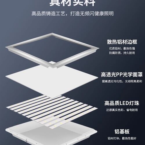 T8led格栅灯300x1200Tw5嵌入式600*600明装灯盘 平板灯办公室吊顶