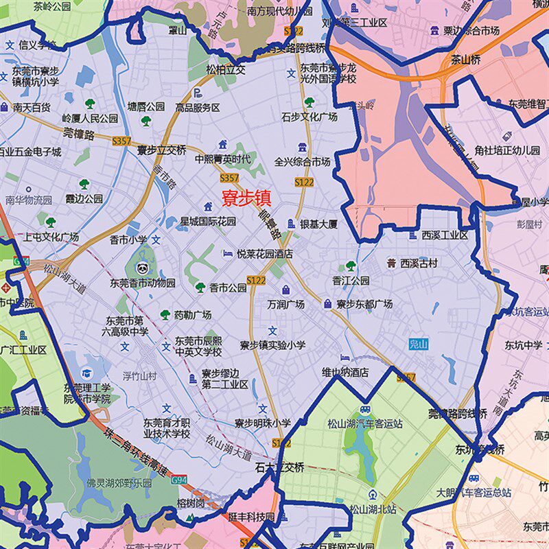 2022新款东莞市地图贴图办公室挂图高清防水墙壁贴超X大装饰画定