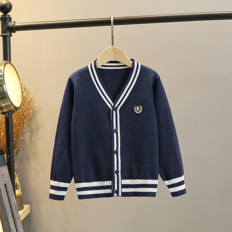 儿童开衫毛衣扣子男童女童202z2新款宝宝针织外套中大童小学生校