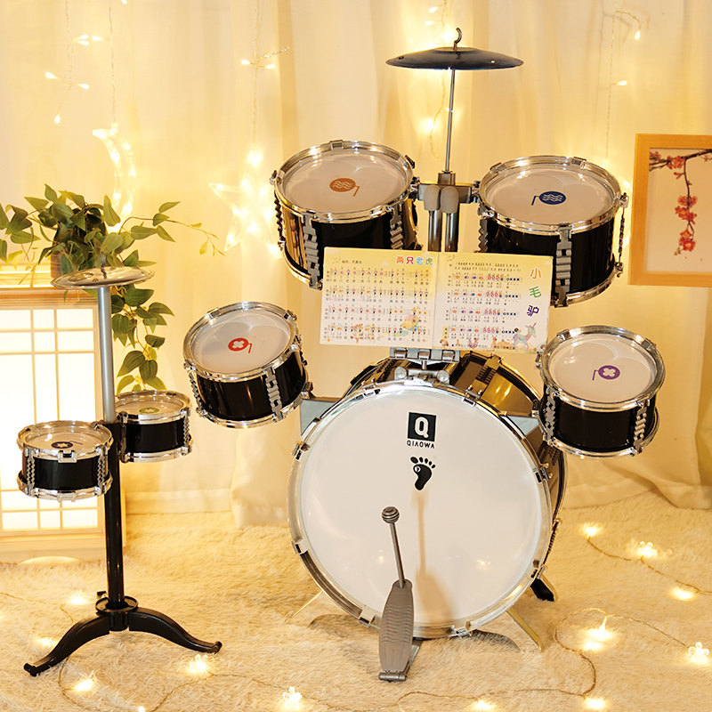 架子鼓儿童初学者玩具女孩敲打击鼓乐器3-6岁男宝宝入门Y家用练习