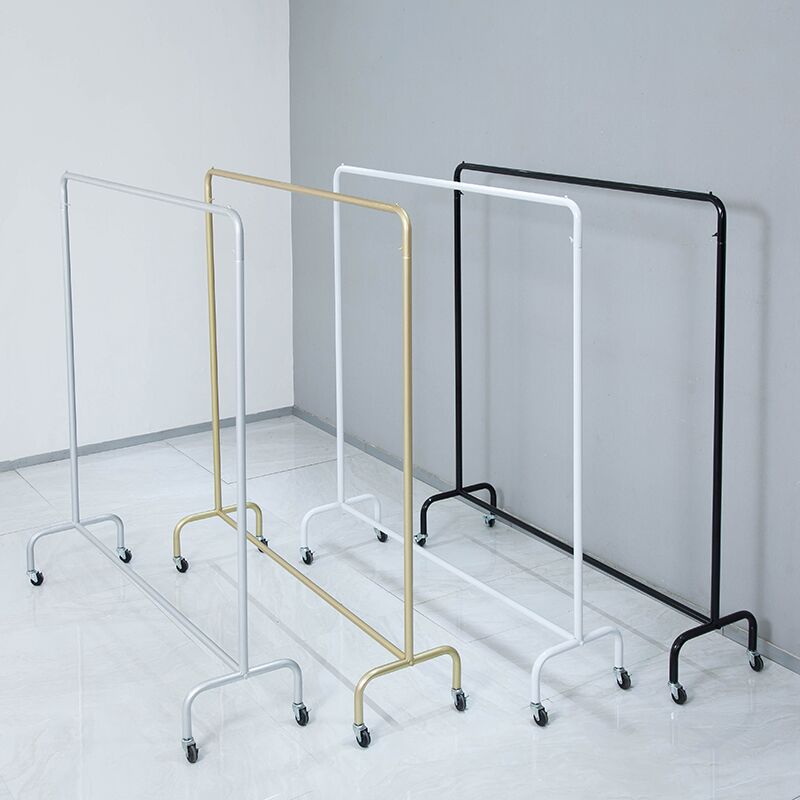 服装店展示架童装货架移动挂w衣架带轮水管晾衣架滑轮特价甩货架