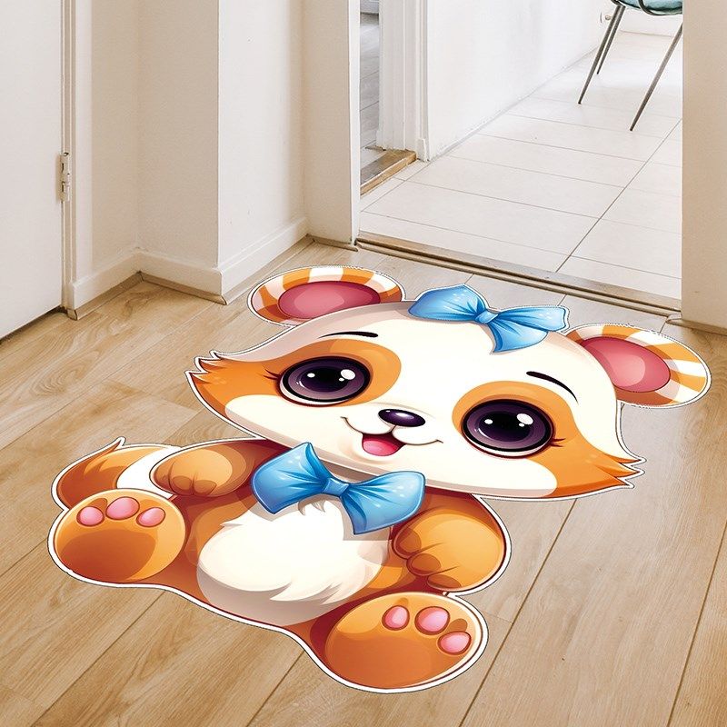 地板遮丑墙贴纸装饰品可爱卡通动E物卧室地面自粘防滑地贴画