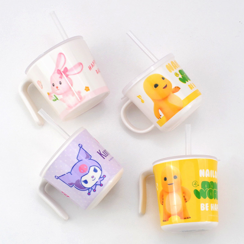 五和儿童水杯宝宝家用直饮杯耐z摔婴幼儿喝奶杯有盖吸管杯喝水杯