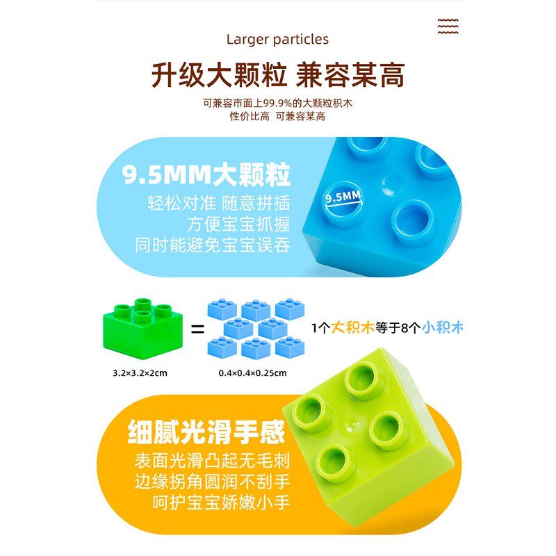 儿童大颗粒积木益智拼装p玩具3到6岁男孩孩女孩子8-12智力拼图礼