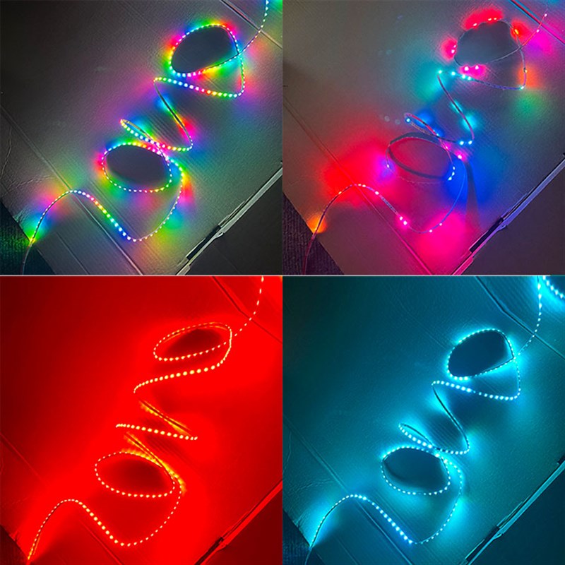 12V超a细小跑马流水灯条2.7MM幻彩沙盘模型汽车装饰变色全彩软灯