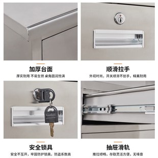 304不锈钢办公桌子带抽屉w车间长方形工作台无菌实验室电脑桌加厚