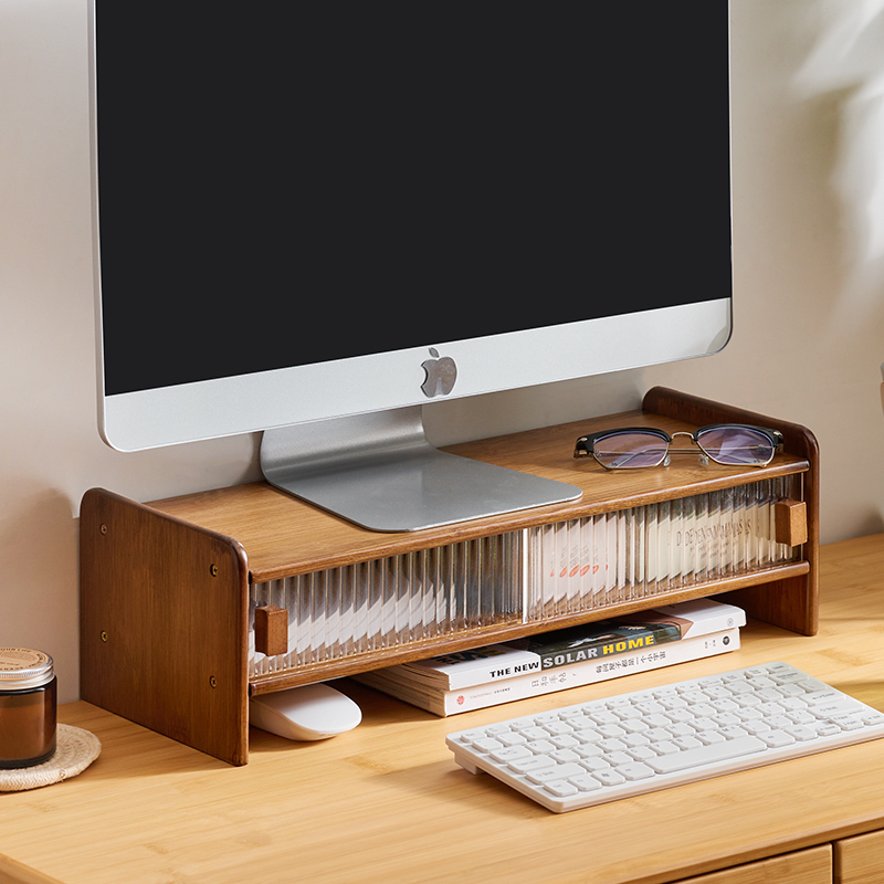 台式电脑萤幕增高l架显示器垫高底座托架办公室桌面置物架支架