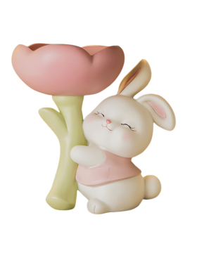 奶油风兔子玄关摆件钥匙置x物架入户鞋柜家居装饰乔迁新居礼物