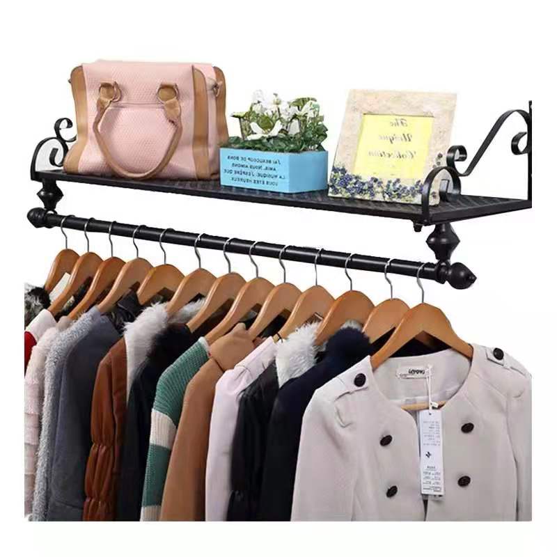 欧式铁艺复古服装架服q装店挂衣架展示架陈列架上墙壁挂架童装货