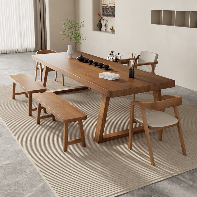 原木大板茶桌实木茶几客厅家用功夫茶台喝茶桌子R新中式茶桌椅组