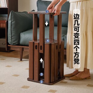 实木凳子家用可叠放板凳组合w不占空间餐桌椅方凳餐厅备用凳叠叠
