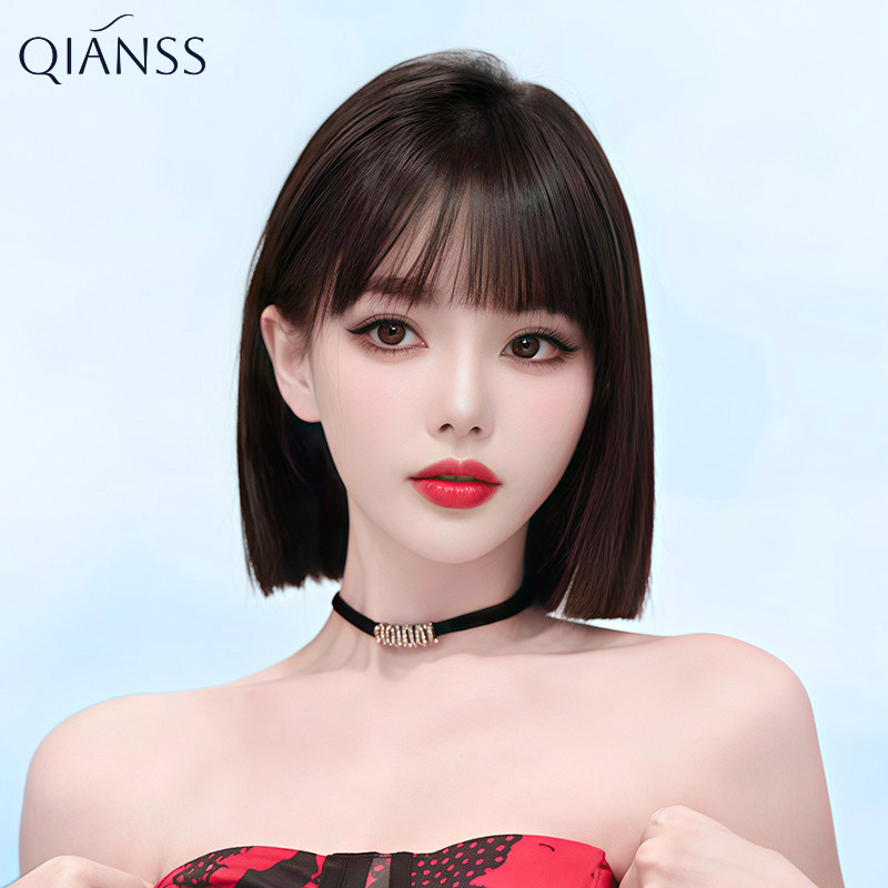 假发女夏天薄款全头套女短发公主一刀切真人O发头套日常自然减龄