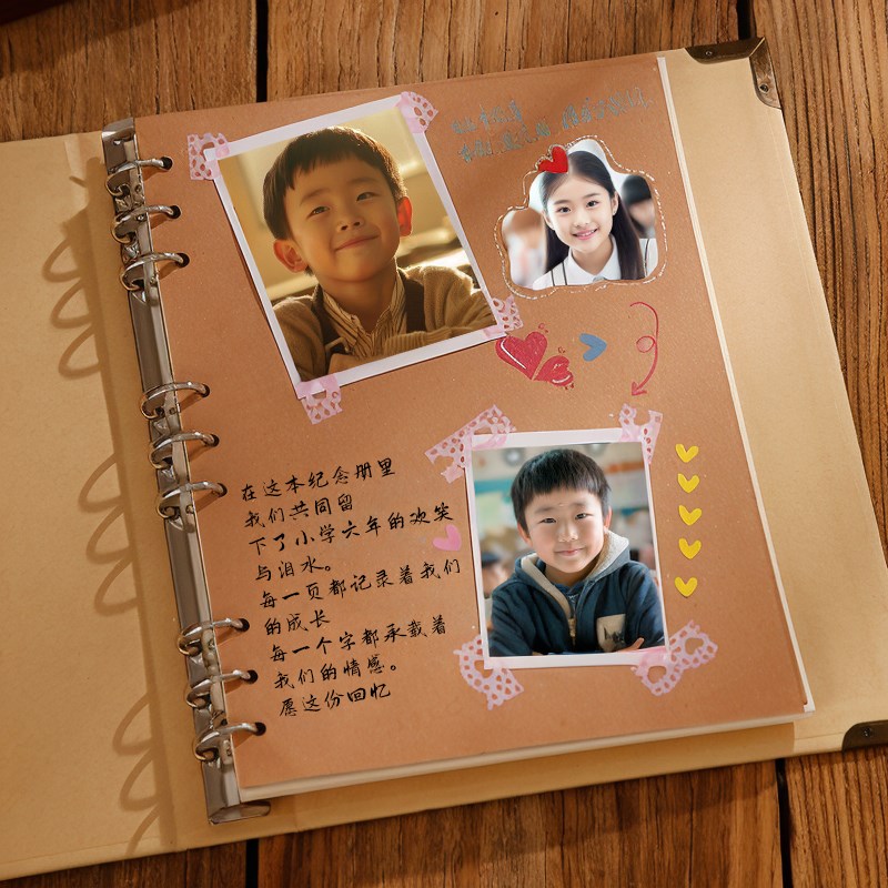 照片定制diy成长纪录册六年级小学生幼儿园O空白档案纪念册相册本