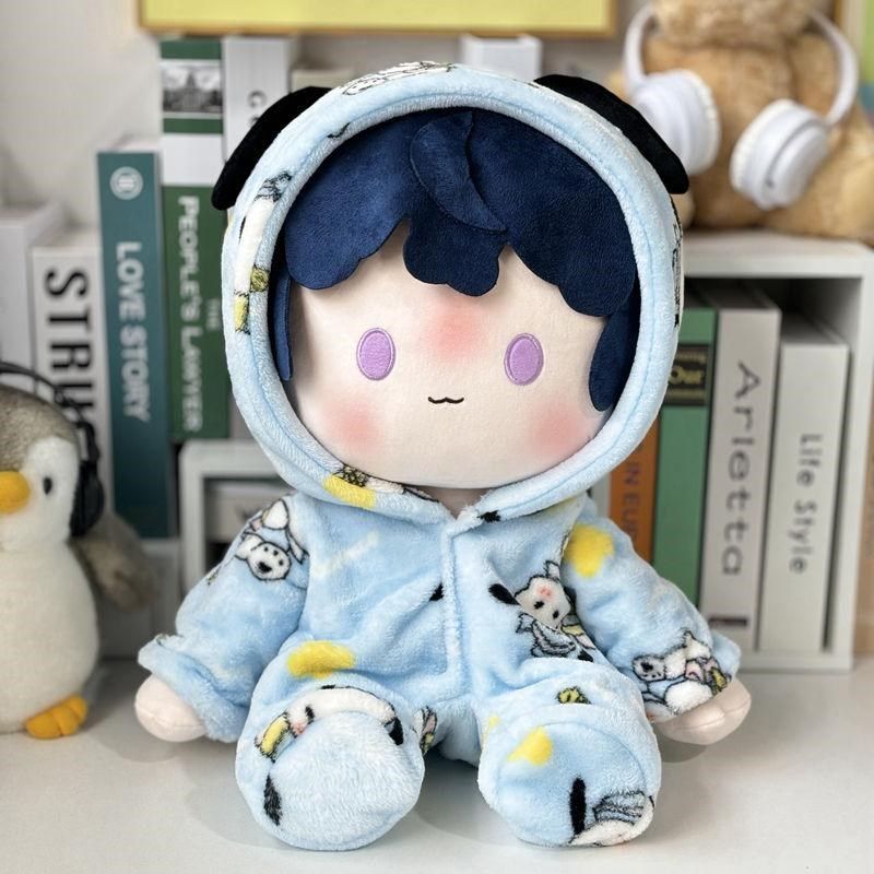 策策虎法兰绒连体睡衣套装4u0cm棉花娃娃衣一番赏替换公仔玩偶衣