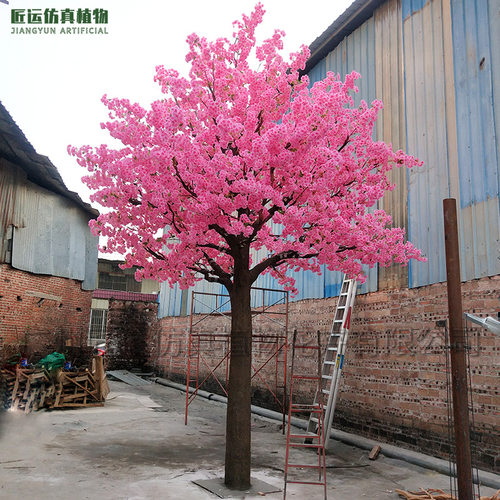 网红打卡婚庆拍摄造景室内装饰摆件玻璃钢仿真樱花树桃花树假大树