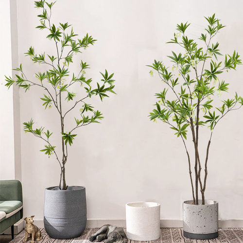 厂家仿真绿植水石榕假树 装饰室内家居假绿植造景石水榕枝摆栽