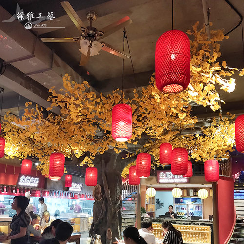 仿真水泥树大型仿真榕树包柱榕树樱花树桃花树绿商场餐饮店装饰树