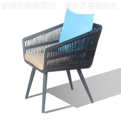 工CF2831厂户台编织家具椅绳外编背休闲餐椅花园阳露天靠藤椅