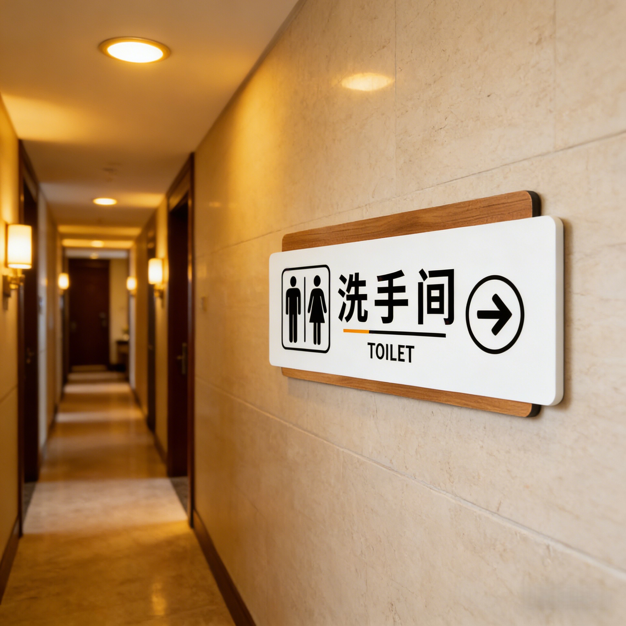 厕所指示牌卫生间标识牌商场洗手间悬挂式指示牌导向牌公共厕所左右方向指示牌吊牌定制亚克力双面男女卫生间