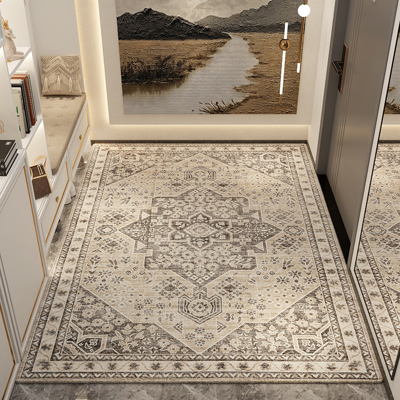 北欧复古入户门地垫家用耐脏玄关脚垫高级感客厅地毯防滑除尘门垫,居家布艺,入户地垫,淘宝优惠券,粉丝福利购,淘宝优惠卷