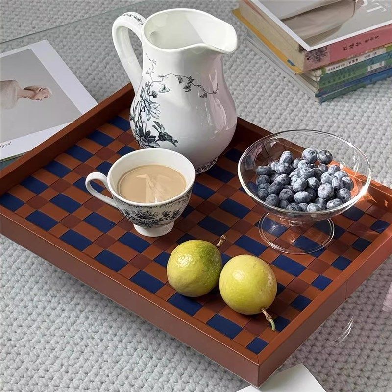 高颜值轻奢编织皮革托盘进门钥匙首饰摆件香薰蜡烛长方形收纳茶盘,家居饰品,香薰托盘,淘宝优惠券,粉丝福利购,淘宝优惠卷
