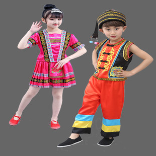 六一傣族儿童男童少数民族舞蹈服云南佤族葫芦丝小男孩表演出服装